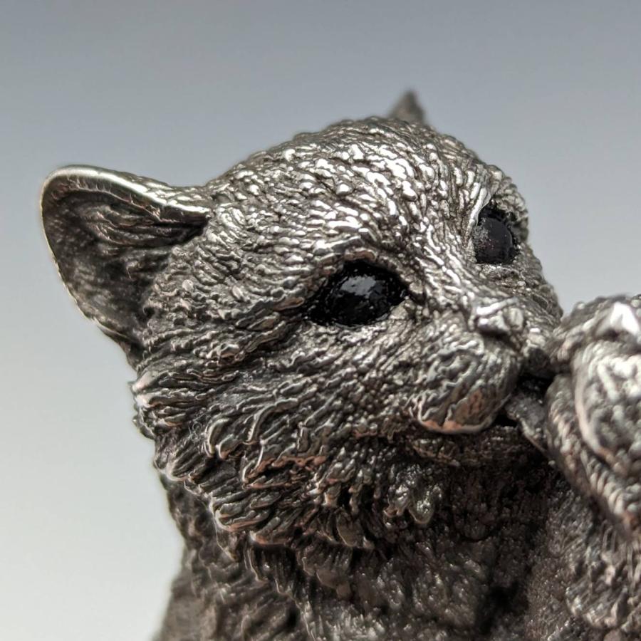 英国 カントリーアーティスト社 2匹の子猫 純銀張り彫刻 フィギュリン
