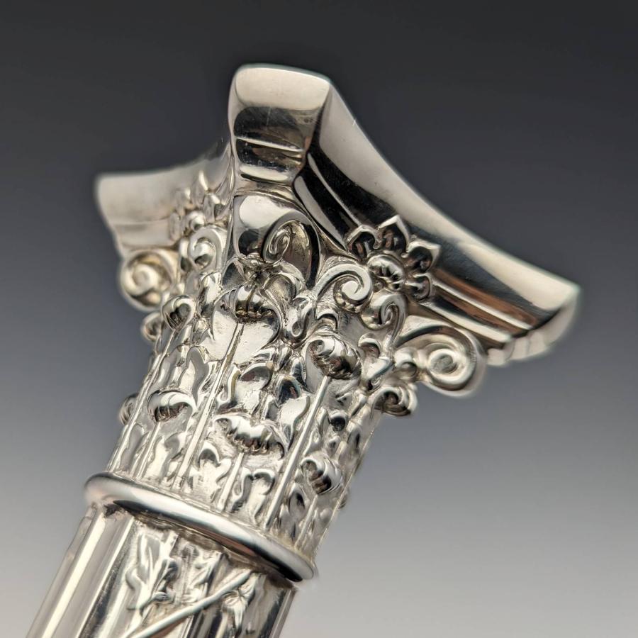 1889年 英国アンティーク シルバープレート製 大型燭台 キャンドル