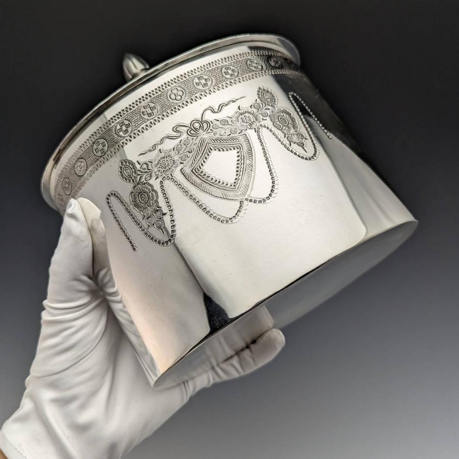 英国ヴィンテージ シルバープレート製 ビスケットバレル