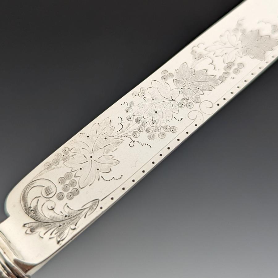 1880年 英国アンティーク 彫刻白蝶貝ハンドル デザートカトラリー3ペアセット Stokes &amp; Ireland PXL_20231220_220014326_1200x12