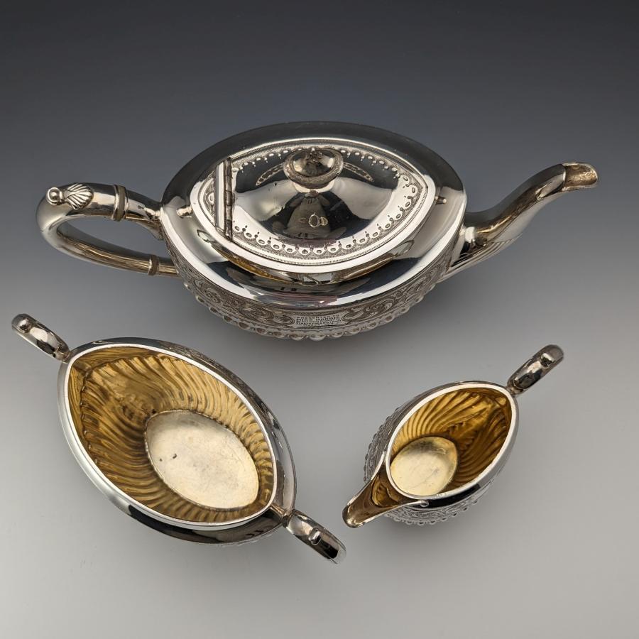 1913年頃 英国アンティーク シルバープレート製 ティーセット James Ballatyne &amp; Sons 1913年頃 英国アンティーク シルバープレート製 ティーセット