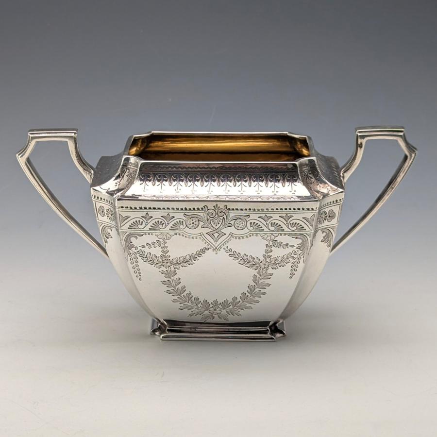 英国製アンティークシルバープレートティーセット3点