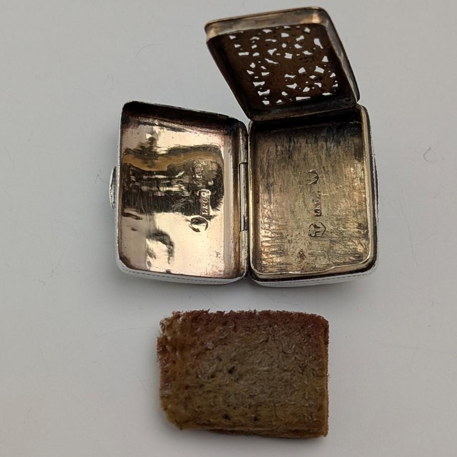 1820年 英国アンティーク 純銀製 ヴィネグレット スポンジ付