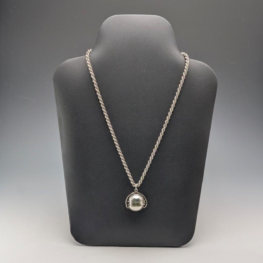 ヴィンテージ 純銀製展開式フォトペンダント 純銀極太ネックレス付き 47g ヴィンテージ 純銀製展開式フォトペンダント 純銀極太ネックレス