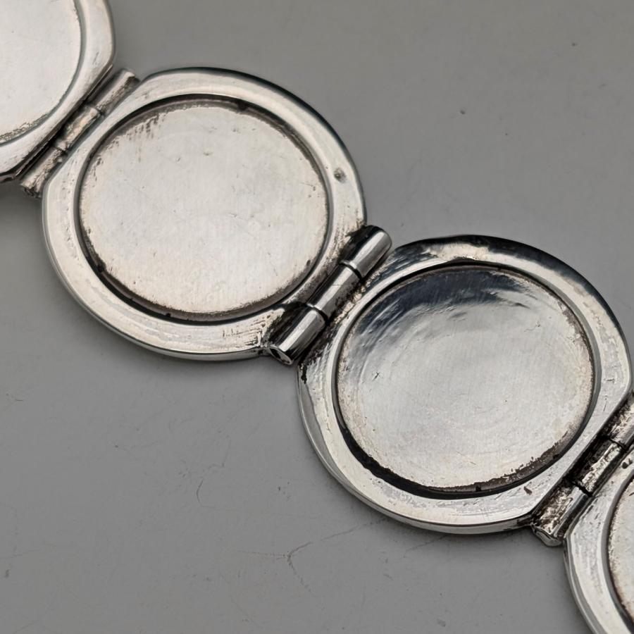 ヴィンテージ 純銀製展開式フォトペンダント 純銀極太ネックレス