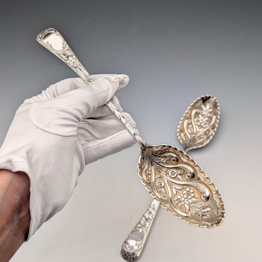 1803年 英国ジョージアン アンティーク 純銀製 ベリースプーン ペア