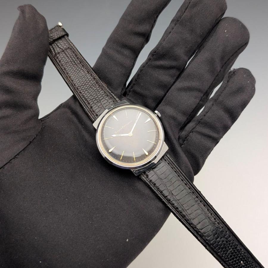 1960年代 ジラール・ペルゴ 17石機械式 紳士用腕時計 ブラックダイヤル 動作良好 1960年代 ジラール・ペルゴ 17石機械式 紳士用腕時計 ブラックダイヤル