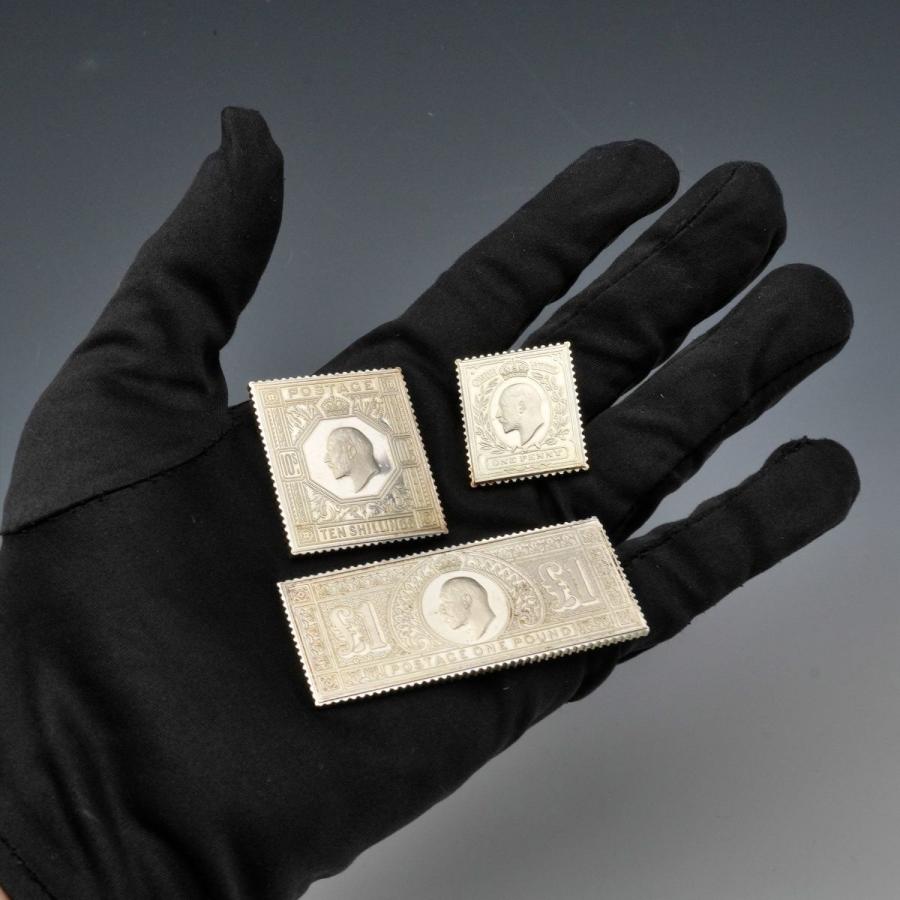 英国ヴィンテージ 純銀製 エドワーディアン切手 レプリカインゴット 計63g 英国ヴィンテージ 純銀製 エドワーディアン切手 レプリカインゴット 計