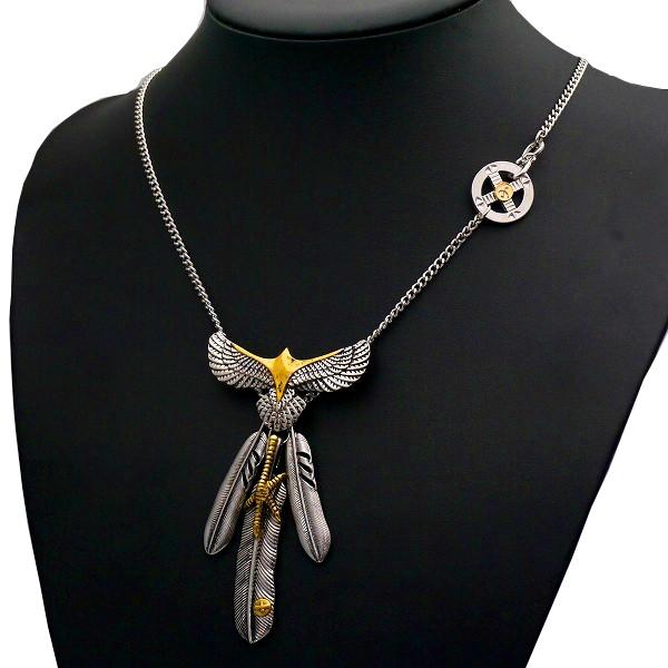 イーグル　フェザーネックレス　 イーグル フェザー ネックレス シルバー ゴールド アクセサリー | Feecly