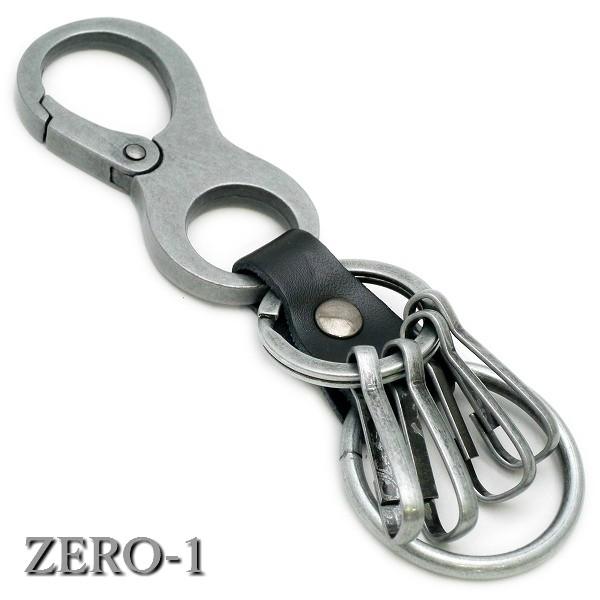 カラビナ キーリング キーホルダー レザー ブラック シルバー ゴールド