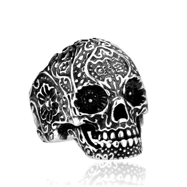 スカル リング メンズ ステンレス ドクロ 骸骨 ガイコツ ゴツイ系 トライバル az2 |  | 03