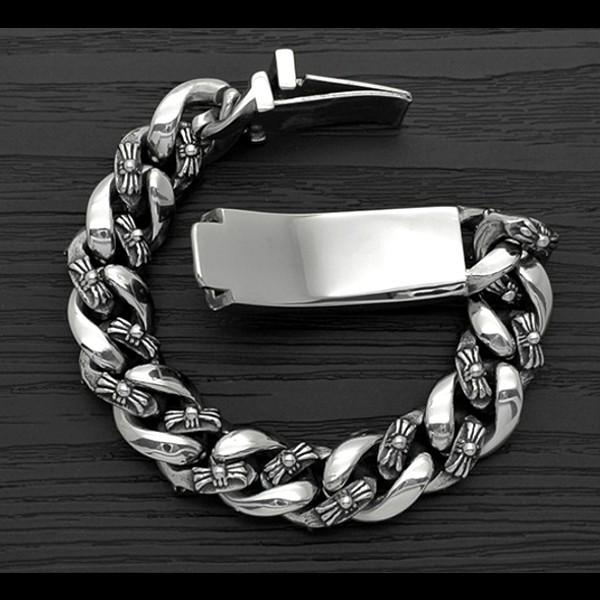 ステンレス メンズ ブレスレット シルバー　idブレスレット　クロス バングル SINSS ブレスレット Cross bangle / クロスバングル メンズ