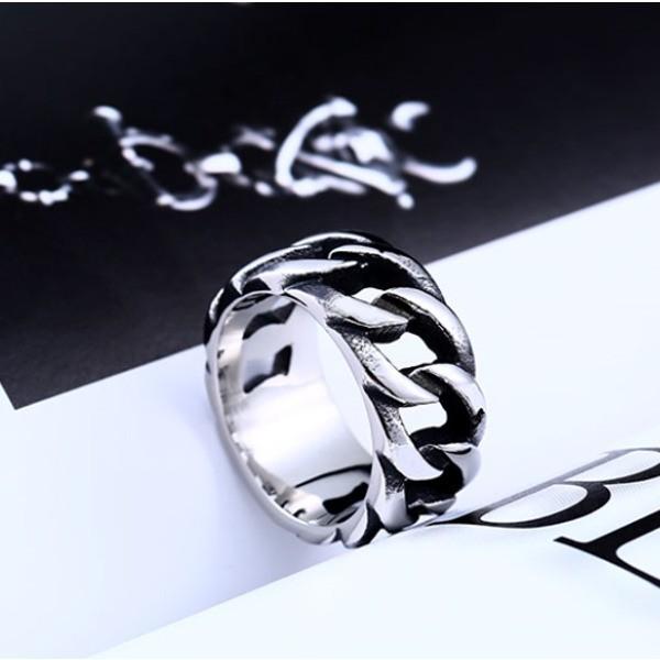 喜平 リング メンズ シンプル チェーン ワイルド 指輪 ステンレス製