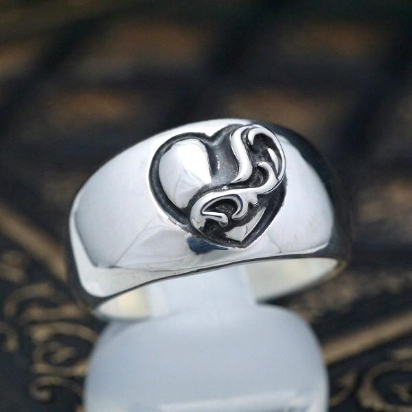 ハートインバンドリング シルバー925 メンズ サイズ選択可能 シルバーアクセサリー レディース ペアにも 人気芸能人愛用タイプ!!【送料無料】 | 