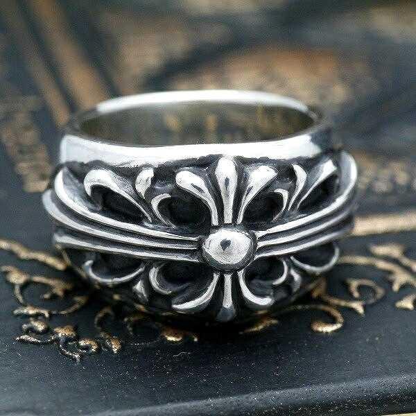 フローラルクロスリング シルバー925 メンズ シルバー リング レディース フローラル クロス リング ハイクオリティ 日本製 ch008 | 