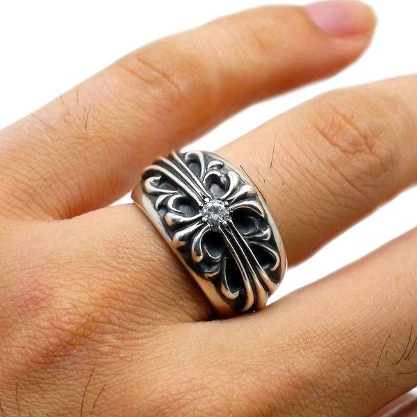 ジルコニア CZ フローラルクロスリング シルバー フローラルリング 人気 ジルコニア CZ フローラルクロスリング シルバー フローラル