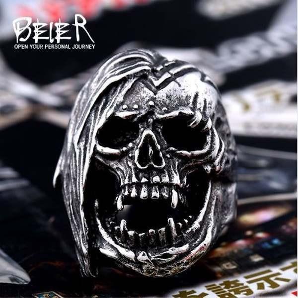メンズ リング スカル ガイコツ 骸骨 ドクロ ステンレス ステンレスリング リアルスカル rh004 | 