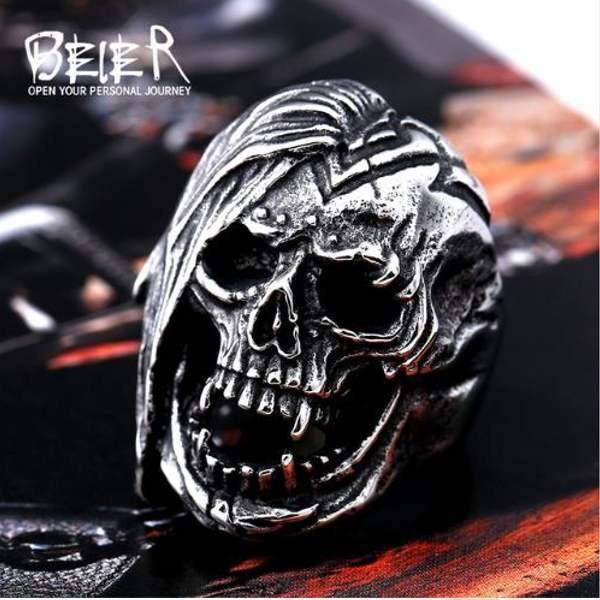 メンズ リング スカル ガイコツ 骸骨 ドクロ ステンレス ステンレスリング リアルスカル rh004 |  | 01