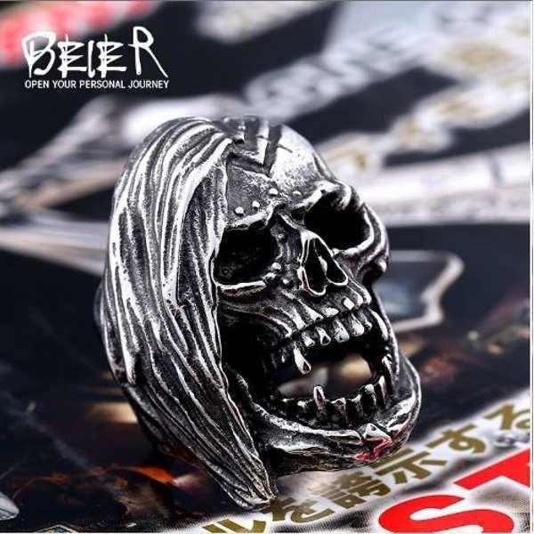 メンズ リング スカル ガイコツ 骸骨 ドクロ ステンレス ステンレスリング リアルスカル rh004 |  | 02