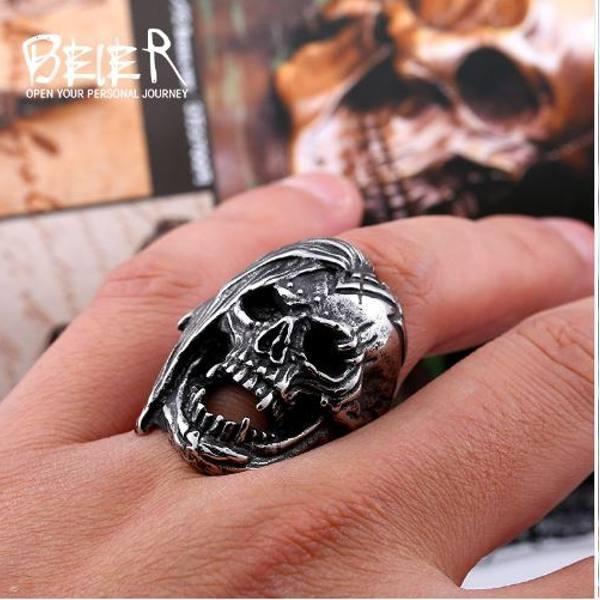 メンズ リング スカル ガイコツ 骸骨 ドクロ ステンレス ステンレスリング リアルスカル rh004 |  | 04