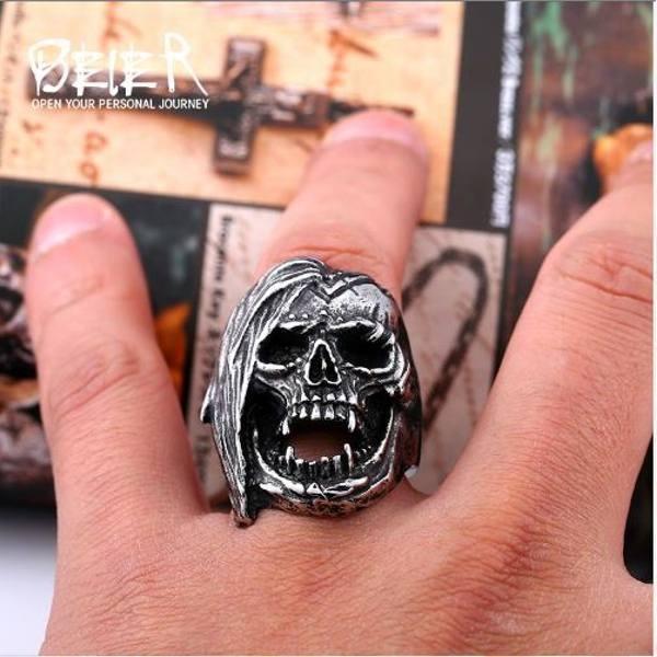 メンズ リング スカル ガイコツ 骸骨 ドクロ ステンレス ステンレスリング リアルスカル rh004 |  | 05