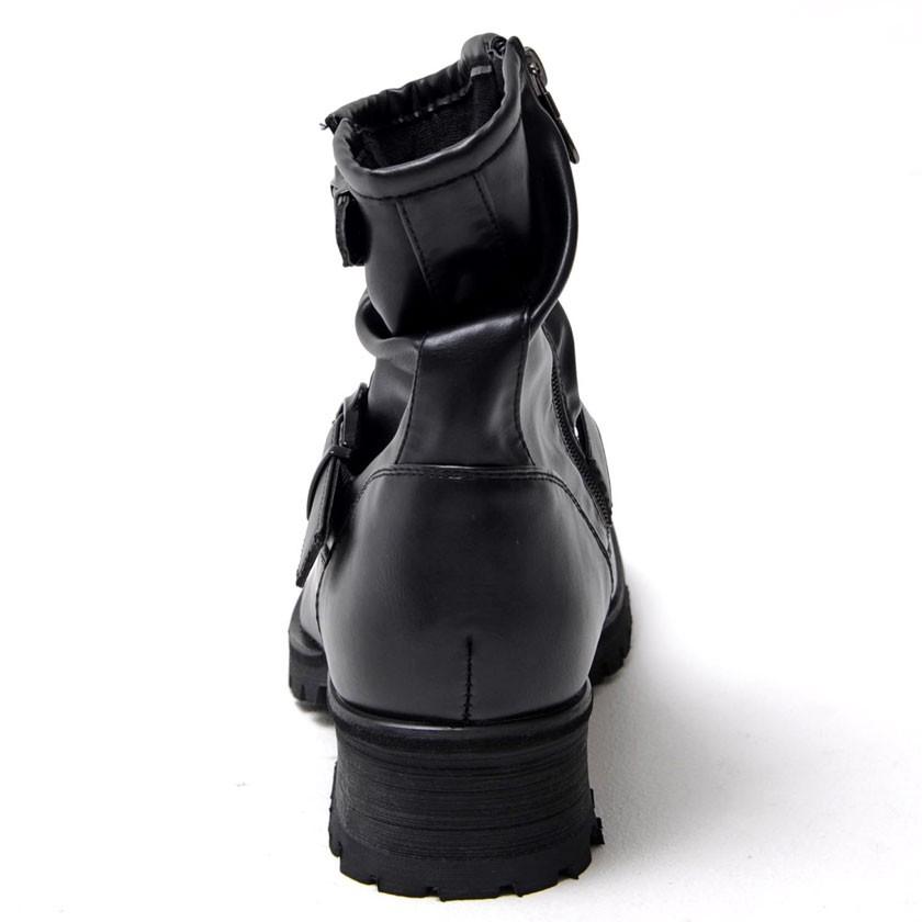 【28.5】BOREDOM レザー ダブルベルト エンジニアブーツ BOREDOM ブーツ メンズ サイドジップ 靴 BOREDOM【ボアダム