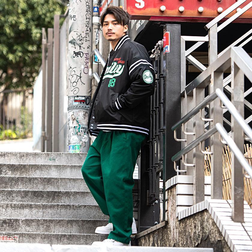 Smiley Face スタジャン メンズ ブランド カジュアル ロゴ 刺繍 おしゃれ ビッグシルエット オーバーサイズ ジャケット ニコちゃん 韓国系 ストリート系 春 シルバーバレット 通販 Yahoo ショッピング