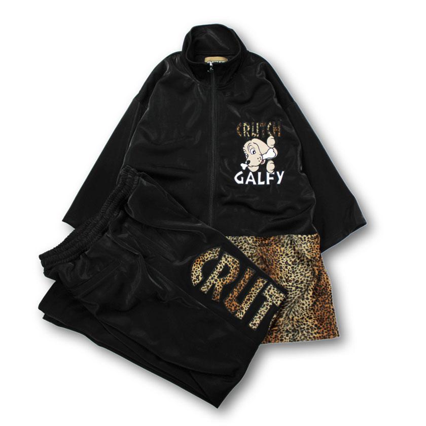 GALFY ギラギラ卍 セットアップ メンズ ベロア ジャージ パンツ 2点セット 5裾幅23