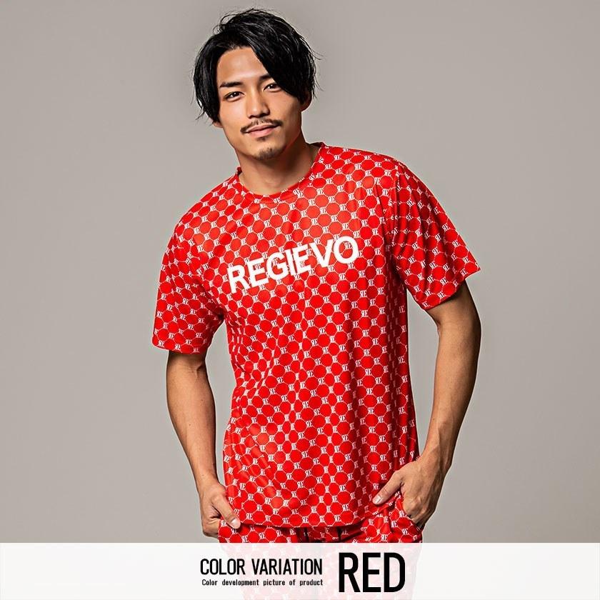 Tシャツ メンズ 半袖 クルーネック プリント ストレッチ 部屋着 カジュアル ストリート 白 黒 赤 REGIEVO レジエボ 夏｜silverbulletxfuga｜08