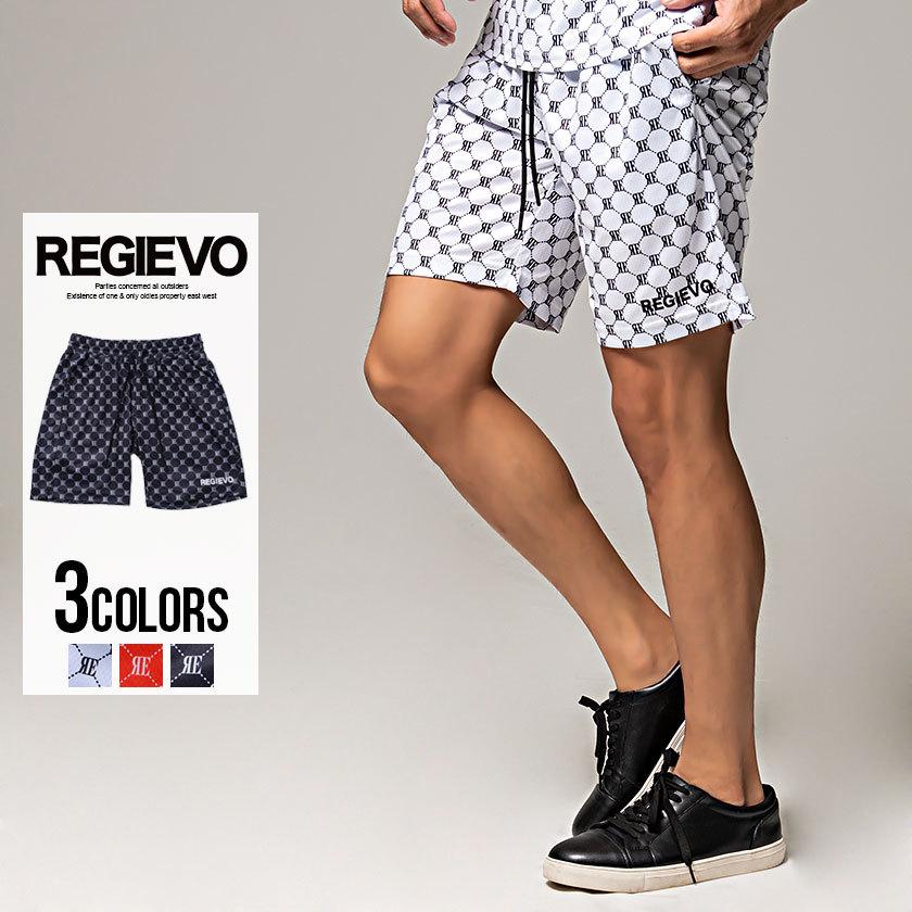 ハーフパンツ メンズ 膝上 ショートパンツ プリント ロゴ ストレッチ 部屋着 カジュアル ストリート 白 黒 赤 Regievo レジエボ 夏 シルバーバレット 通販 Yahoo ショッピング