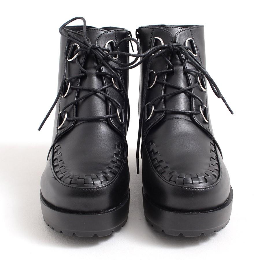 LOVEHUNTER ブーツ メンズ レディース 厚底 レースアップ ヒール