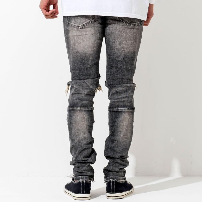 デニムパンツ メンズ スキニー mnml ミニマル M1 DENIM STRETCH GREY/全1色 スキニーパンツ スキニーデニム ダメージ ストリート 冬 春｜silverbulletxfuga｜06