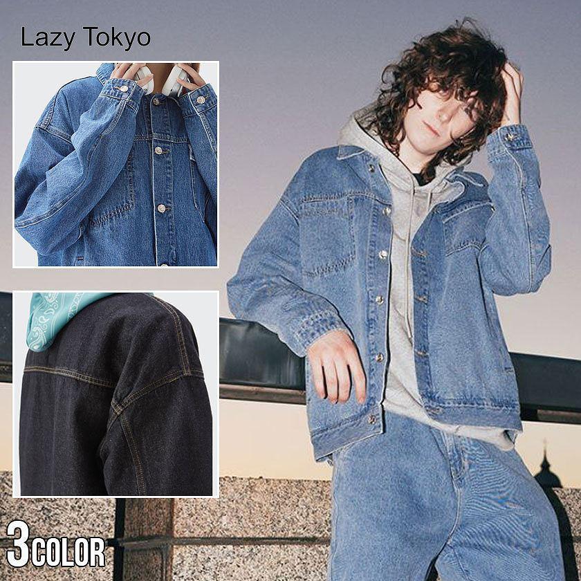 デニムジャケット メンズ アウター セットアップ可 Gジャン ブルゾン ビッグシルエット カジュアル 無地 ブランド ユニセックス Lazytokyo 秋 冬 w21 シルバーバレット 通販 Yahoo ショッピング