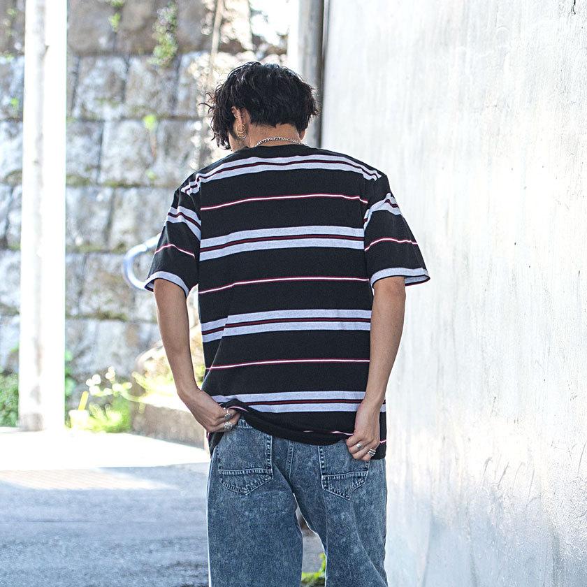 Quot Dickies ディッキーズ 半袖tシャツ メンズ Tシャツ ボーダー トップス ロゴ ブランド カットソー クルーネック カジュアル レトロ 90s ストリート 春 夏 Quot Sale Off