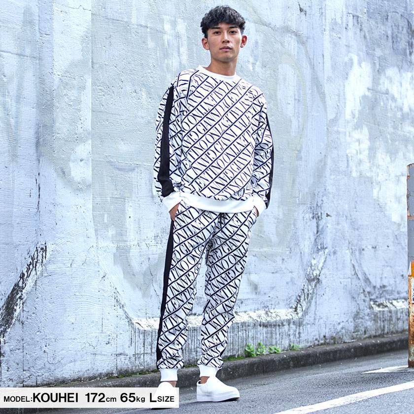 総柄 トレーナー メンズ ブランド おしゃれ セットアップ対応