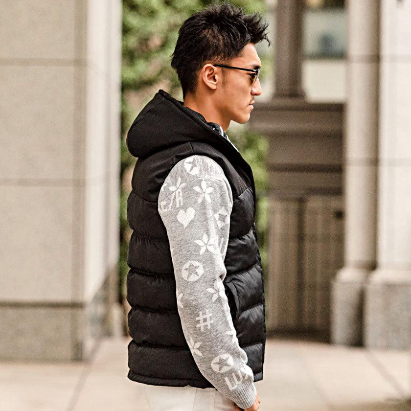 中綿ベスト メンズ 軽量 Luxe R ラグジュ コード刺繍フルジップフード付き中綿ベスト 全3色 中綿 ラグスポ 秋 冬 21 シルバーバレット 通販 Yahoo ショッピング