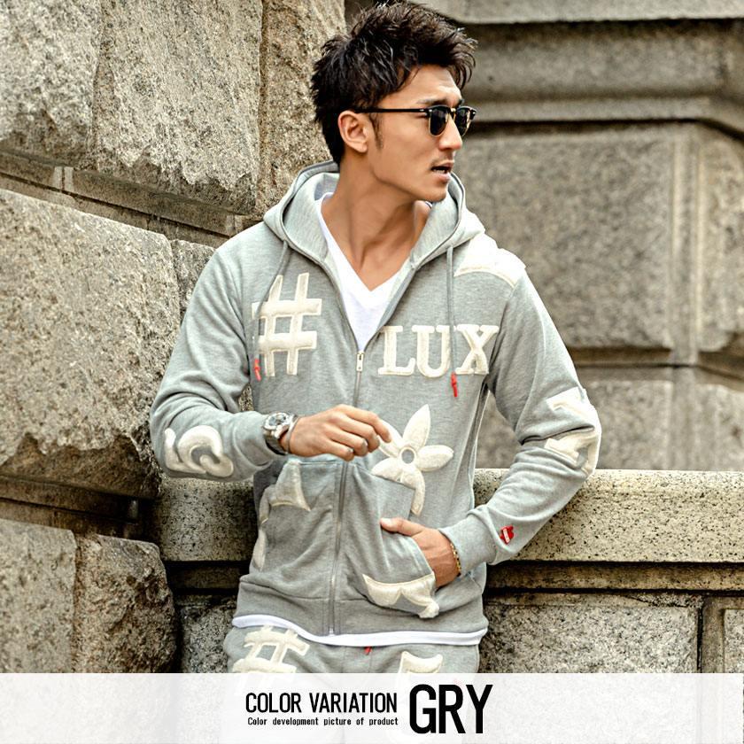 LUXE/R ラグジュ スポンジボンディングシープボアプルパーカー サイズL ボアパーカー メンズ LUXE/R ラグジュ ボアワッペンジップアップ