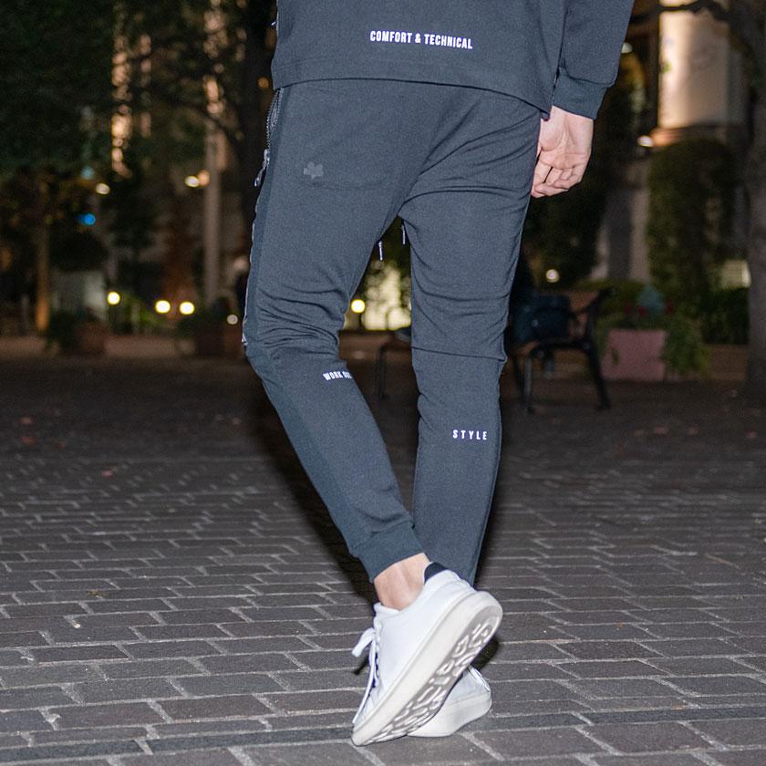 大きいサイズ メンズ B/W-PDJ RELAX プリント厚天竺 スウェット パンツ