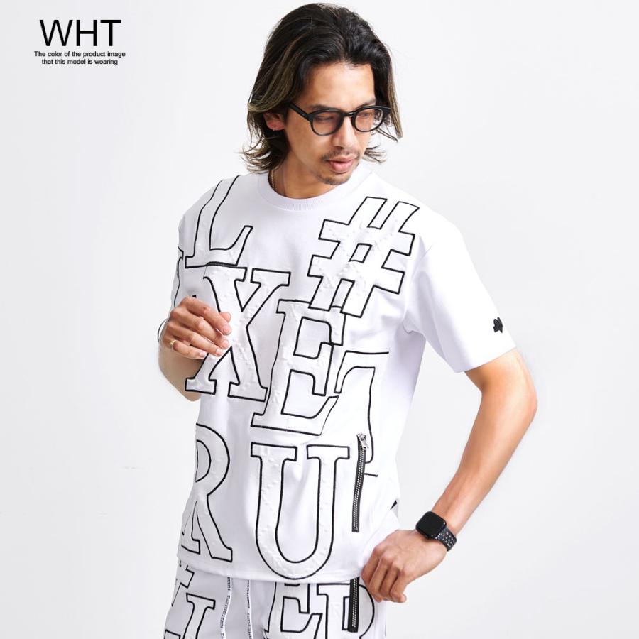 ✨美品✨LUXE/R ラグジュ セットアップ 半袖 立体ロゴ Ｌサイズ 赤 LUXE/R（ラグジュ） Tシャツ メンズ 半袖 ブランド スポーツ 大きい