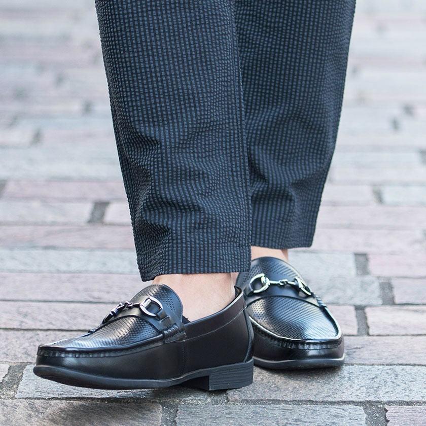 ローファー メンズ 本革 Sarabande サラバンド ビット付きパンチング加工ローファー 全3色 カウレザー きれいめ ベージュ 黒 白 スエード 6111 シルバーバレット 通販 Yahoo ショッピング