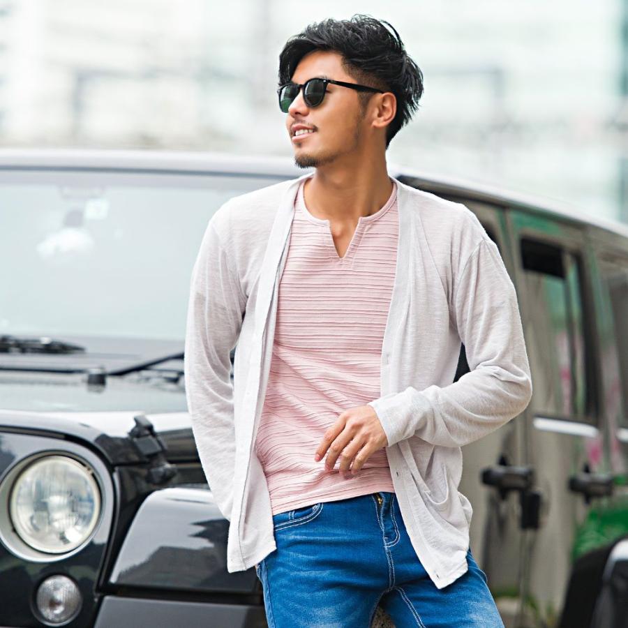 Vicci サマーニット カーディガン メンズ 長袖 薄手 トップス Vicci サマーニット カーディガン メンズ 長袖 薄手 トップス
