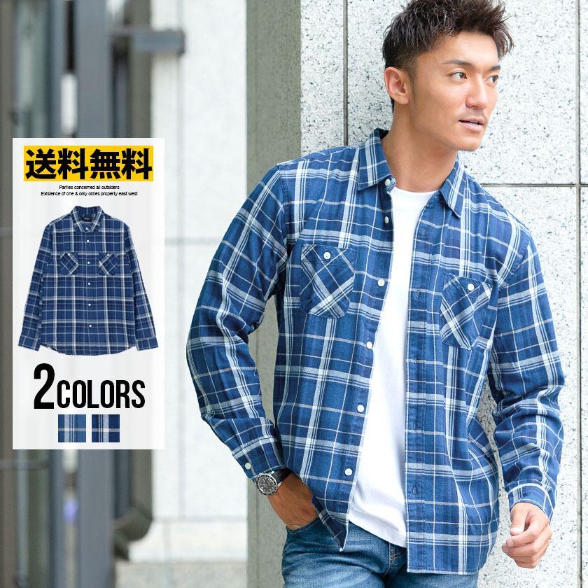 チェックシャツ メンズ Sb Select シルバーバレットセレクト インディゴチェックレギュラーカラー長袖ワークシャツ 全2色 カジュアルシャツ 青 春 夏 秋 冬 790 シルバーバレット 通販 Yahoo ショッピング