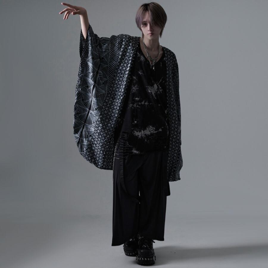 Amina カーディガン ガウン メンズ 薄手 羽織り 透かし ロング丈