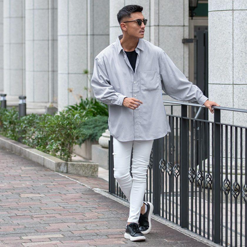 古着 ビンテージ 長袖 シャツ オーバーサイズ ポリシャツ ブラック 