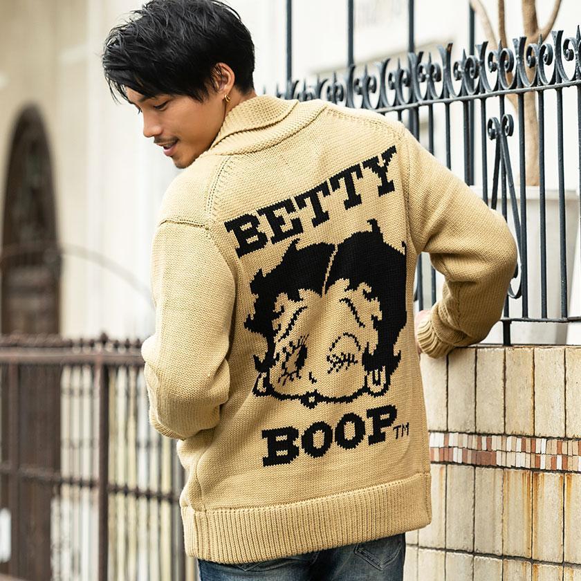 カウチン ニット メンズ Betty Boop ベティ ブープ ロゴワッペン貼付け長袖3gカウチンニット 全2色 セーター カーデ ニットジャケット M L Xl 秋 冬 21 Be 62 シルバーバレット 通販 Yahoo ショッピング