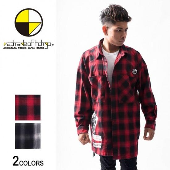 チェック シャツ メンズ ロング丈 取り寄せ Backside Of Tokyo ロングチェックシャツ 全2色 ご注文から1週間 10日前後発送 返品 交換対象外商品 Bot Lsh 0025 シルバーバレット 通販 Yahoo ショッピング