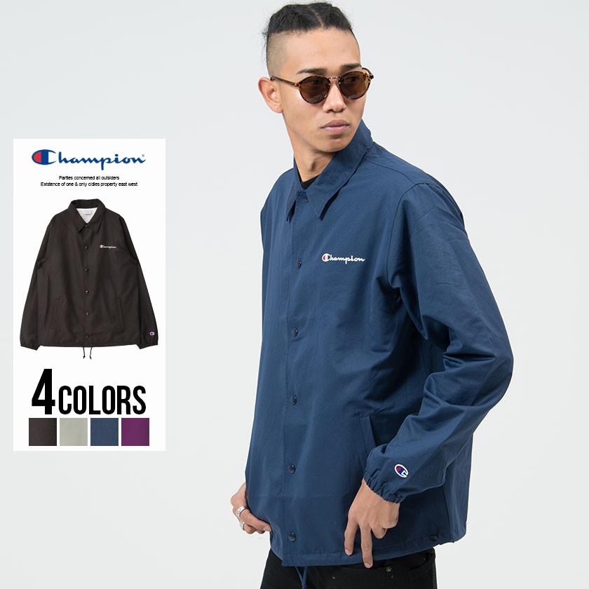 コーチジャケット メンズ チャンピオン Champion チャンピオン コーチジャケット 全4色 アウター ナイロンジャケット ブラック ネイビー春 C3 K604 シルバーバレット 通販 Yahoo ショッピング