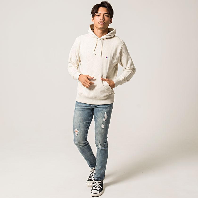 パーカー フーディー メンズ Champion チャンピオン Cロゴ刺繍裏毛スウェットプルオーバーパーカー/全6色 M L ホワイト グレー ブラック ネイビー 秋 冬 | Champion | 16