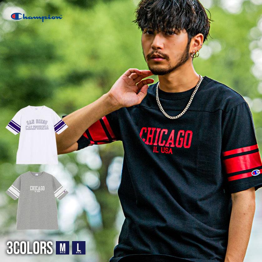 Champion チャンピオン 半袖Tシャツ メンズ ブランド おしゃれ トップス クルーネック プリント 綿100% M L 春 夏 30代 40代 50代 ファッション :C3-R326:シルバーバレット 通販 Champion チャンピオン 半袖Tシャツ 無地 春夏秋 ポケット 白