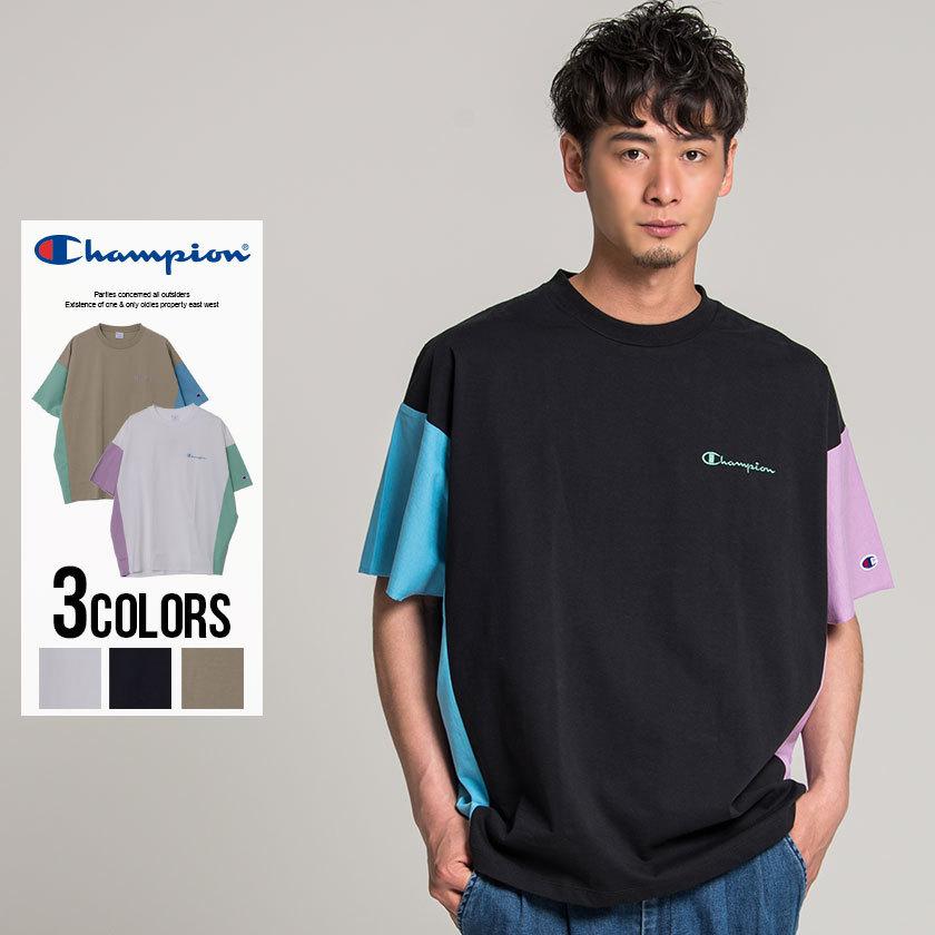 Champion チャンピオン メンズ Tシャツ 半袖 配色 ドルマン Champion チャンピオン メンズ Tシャツ 半袖 配色 ドルマン